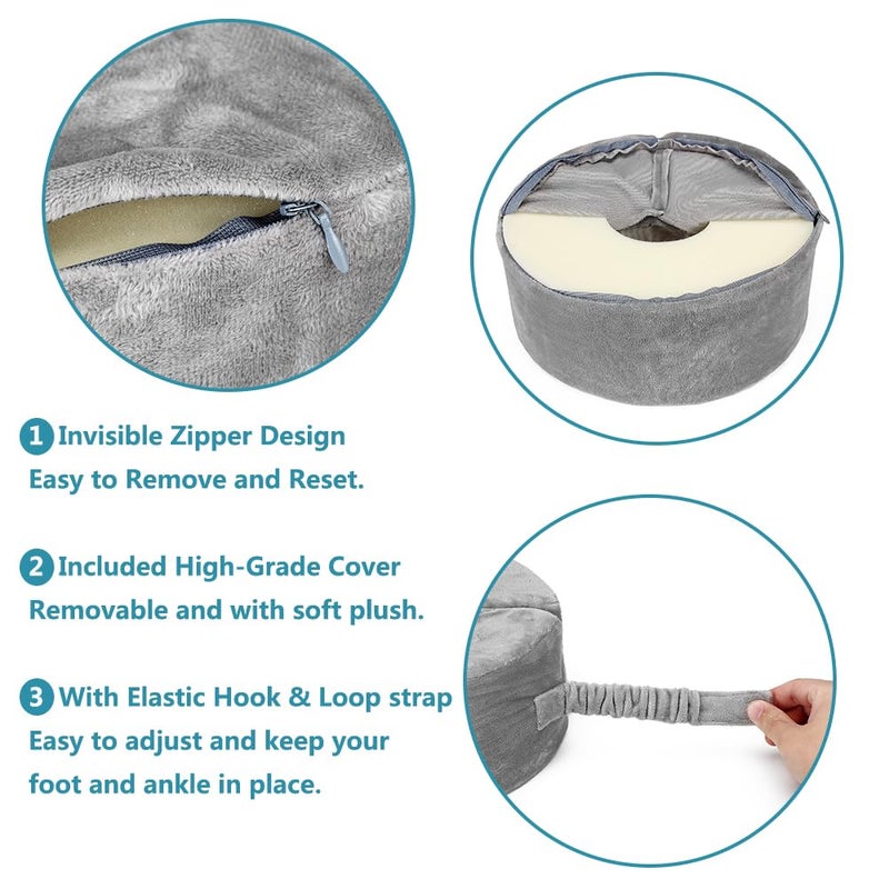 Zelen Foot Elevation Pillow Ankle Protector Heel for Pressure Sores Ulcer Cushion Foot Pillow Protectors Ankle for Bed Sore Feet Sleeping Pillow Elevated Foot Support Wedge Leg Elevator (Large, 1 PCS) - Image 3
